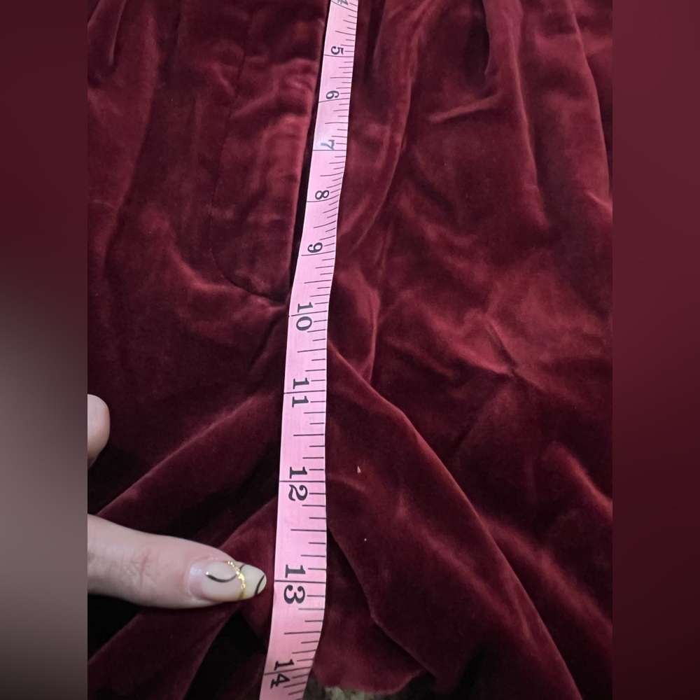 The Kooples Burgundy Velvet Slim Pants Trousers Size 38 NWT - Picture 5 of 12